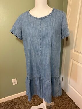 100% Cotton FatFace Denim Dress Size M/L